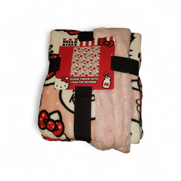 Hello Kitty Other - Hello Kitty Cloud Throw Blanket With Faux Fur Reverse
